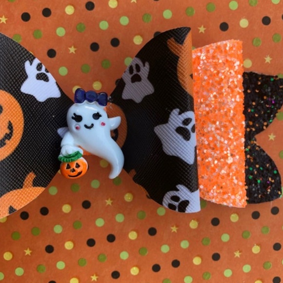 Halloween Ghost Hairbow - Picture 2 of 3